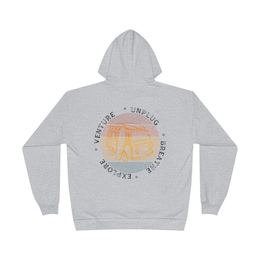 Hoodie Sweatshirt Vintage Van Explore Venture Breathe Unplug